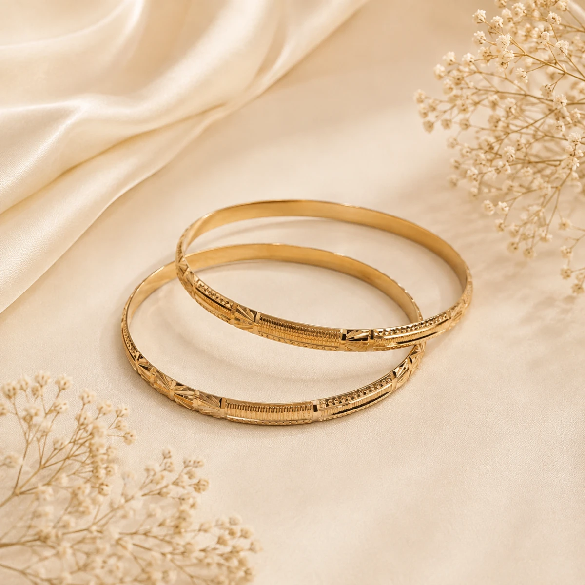 Elegant Gold Women’s Geometric Textured Bangle