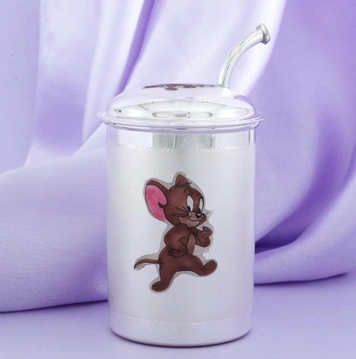 Jerry the Mouse Silver Sipper Tumbler