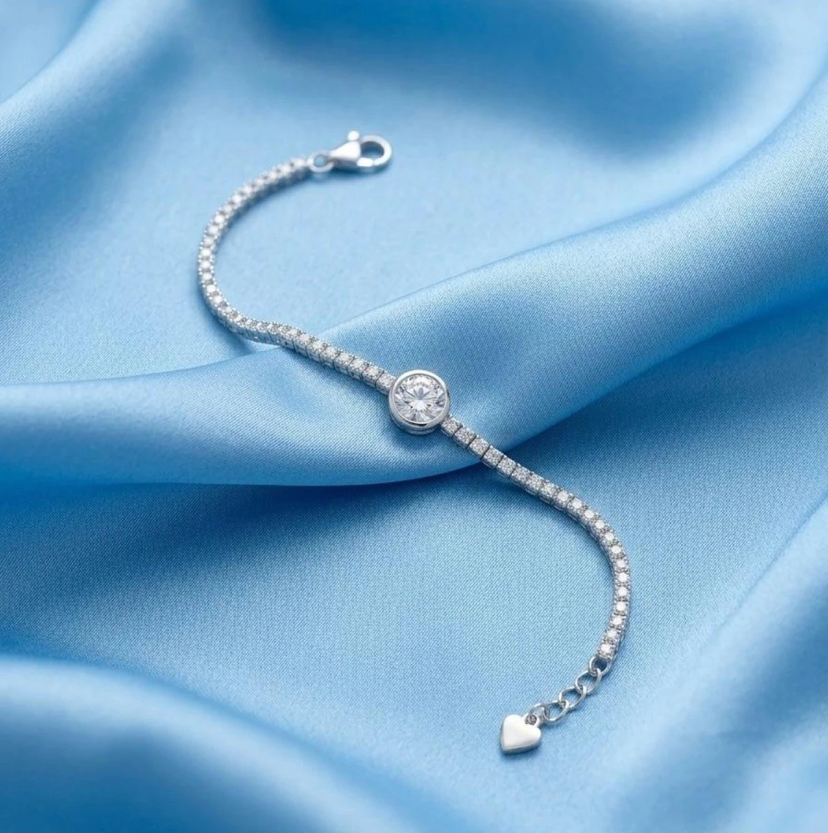 Sterling Silver Solitaire CZ Tennis Bracelet