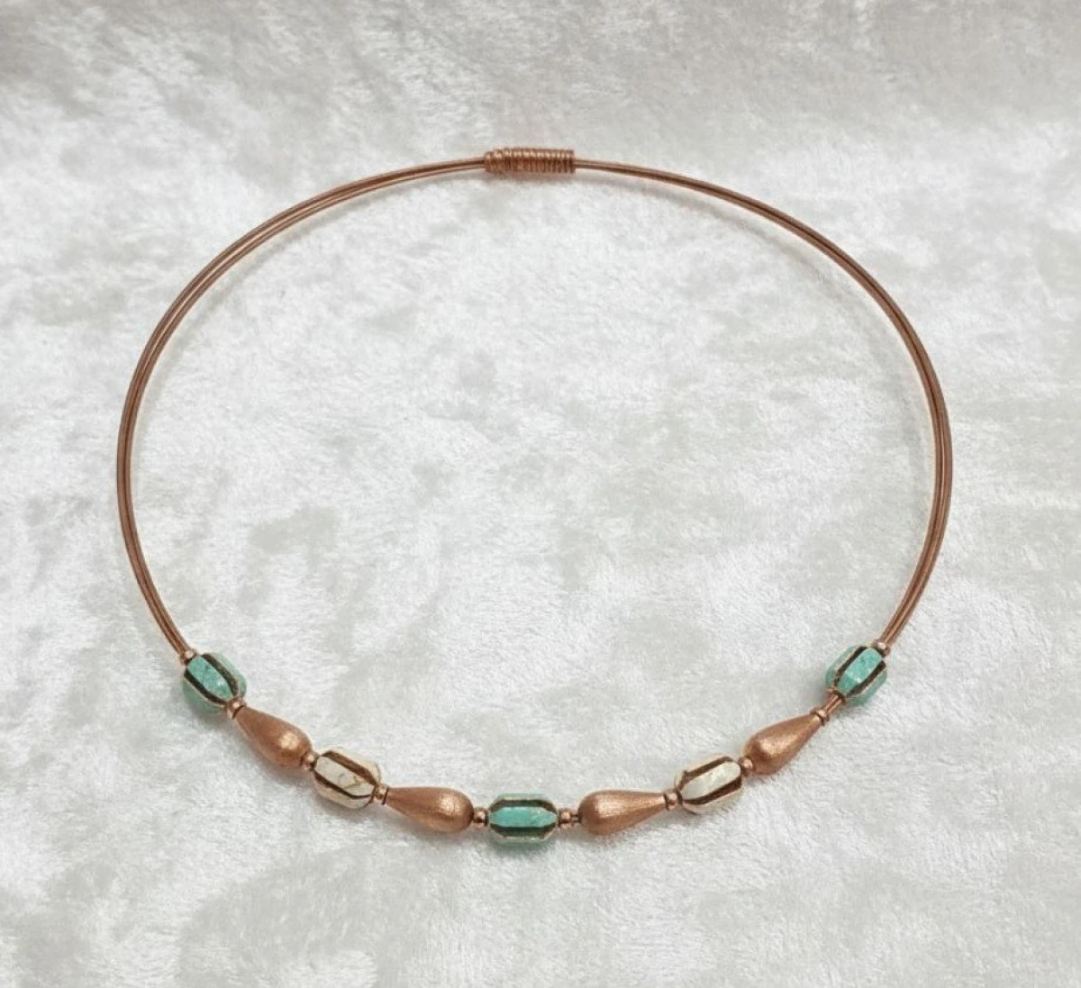 Gold and Turquoise Accent Choker Necklace