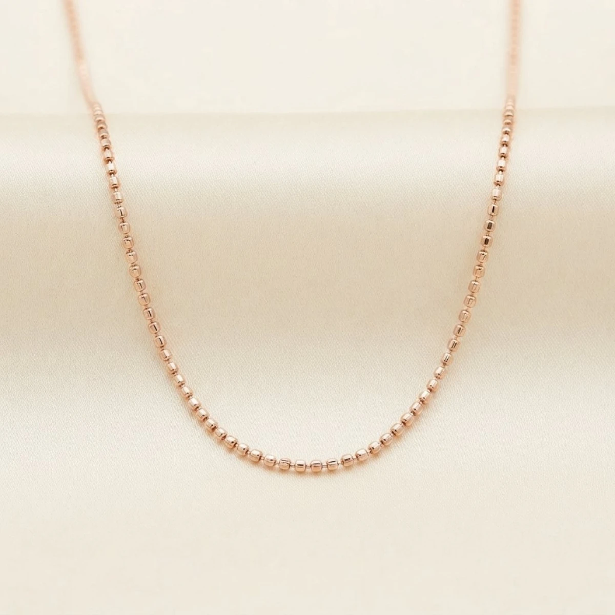 Delicate Beaded Rose Gold Chain