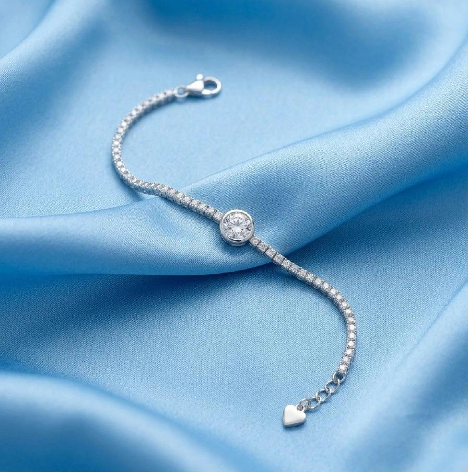 Sterling Silver Solitaire CZ Tennis Bracelet