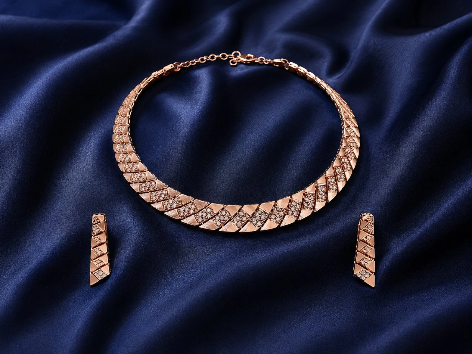 Elegant Rose Gold Women’s Designer Half Set