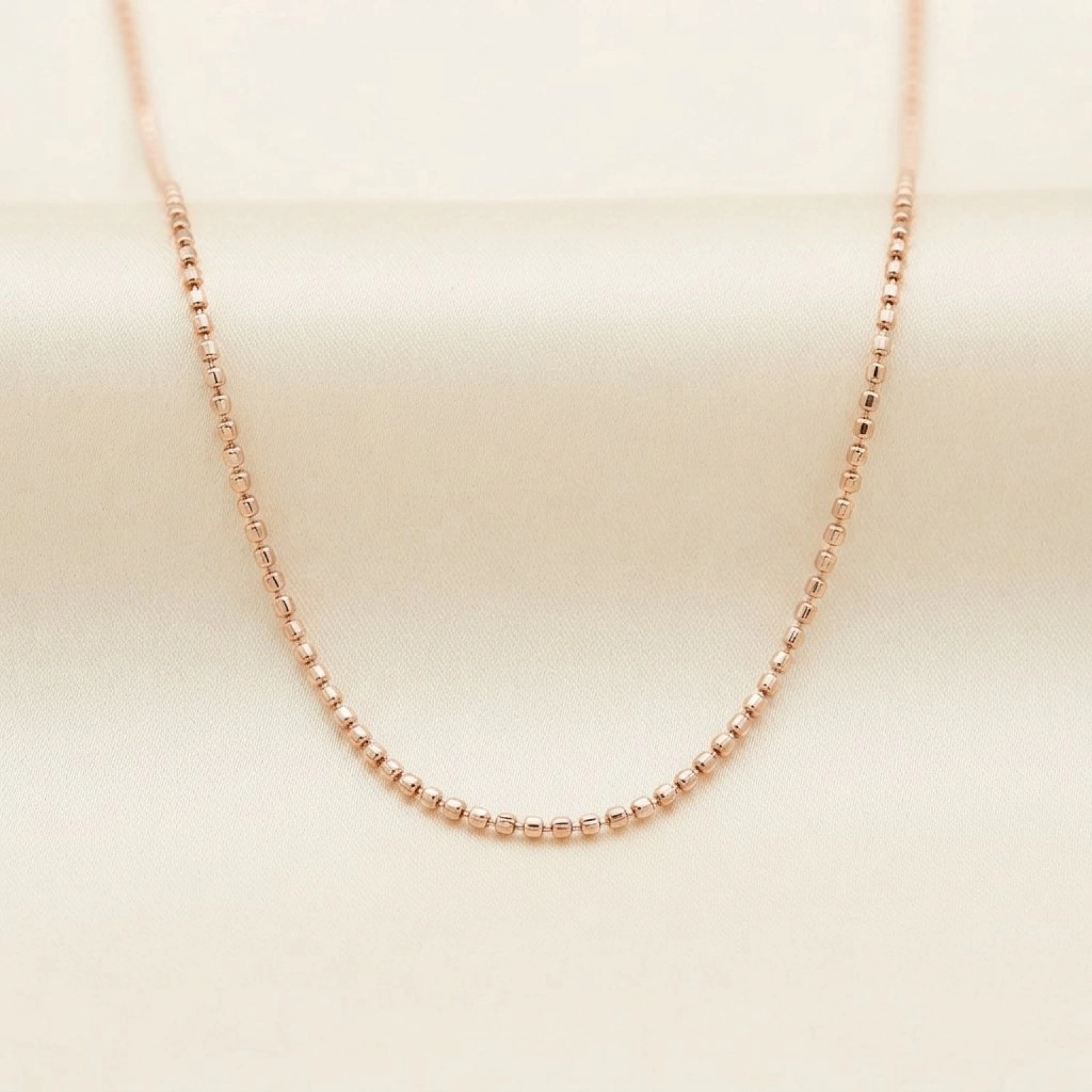 Delicate Beaded Rose Gold Chain