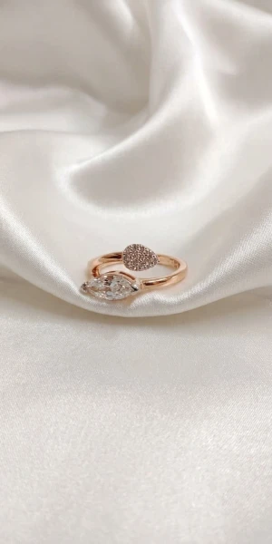 Rose Gold Double Diamond Ring Main View