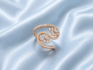 Swirling Floral Diamond Statement Ring Gallery View