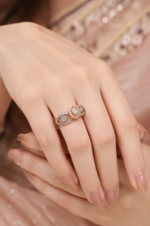 Multi-Stone Halo Diamond Ring Main View
