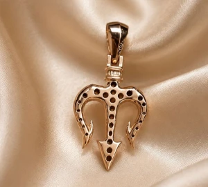 Rose Gold Trishul Pendant Main View
