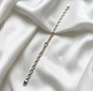 Two-Tone Link Silver Bracelet Main View