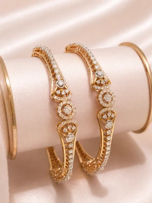 Lustrous Diamond Filigree Kada Main View