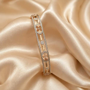 Elegant Gold Women’s Floral Designer Bangle Main View