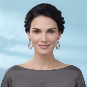 Chic Rose Gold Enamel Drop Earrings Gallery View