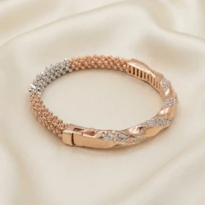 Rose Gold Finish Women’s Designer Kada Bangle Main View