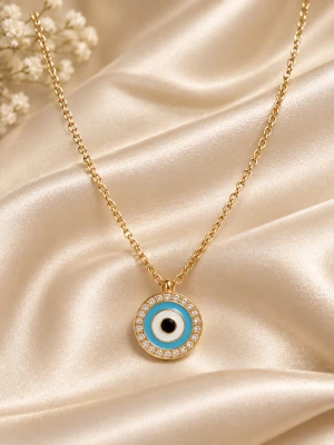 Evil Eye Silver Pendant Necklace for Women Main View