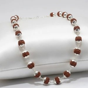 Silver Rudraksha Bead Chain for Men Main View