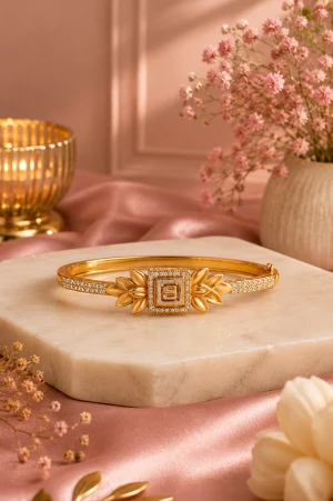 Timeless Gold Cuff Bangle Main View
