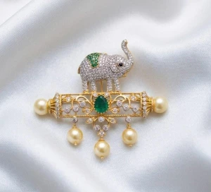Royal Elephant Pearl Brooch Gallery View
