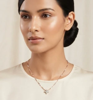 Gold Four-Leaf Clover Pendant Necklace Main View