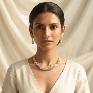 Dazzling Diamond Choker and Drop Earring Set Gallery View