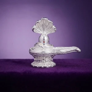 Sterling Silver Shivalinga Idol with Sheshnag Main View
