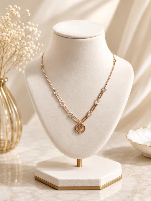 Classic Gold Monogram Paperclip Link Chain Main View
