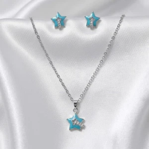 Turquoise Starry Pendant & Earring Set Main View