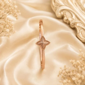 Women’s Rose Gold Floral Kada Main View