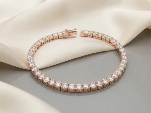 Classic Single-Row Diamond Tennis Bracelet in Rose Gold Gallery View