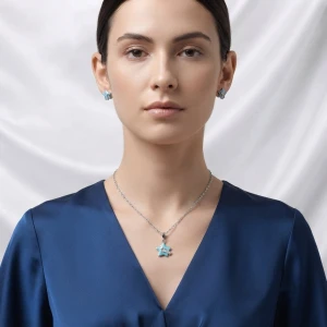 Turquoise Starry Pendant & Earring Set Gallery View