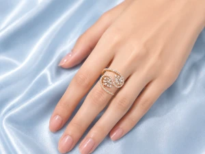 Swirling Floral Diamond Statement Ring Main View
