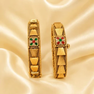 Gold Floral Meenakari Women’s Bangle Set Main View