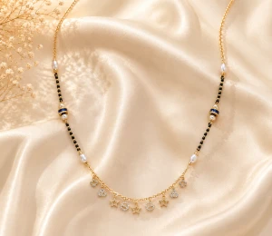 Elegant Gold Mangalsutra for Women with Pearl & Charm Detailing Main View