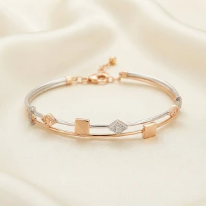 Rose Gold & Silver Women’s Designer Bracelet Main View