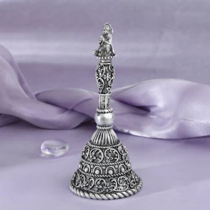 Ornate Floral 925 Silver Prayer Bell Main View