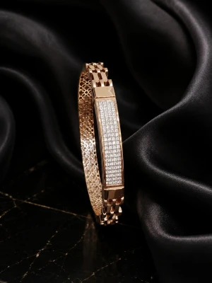 Men’s Rose Gold Crystal Link Bracelet Main View