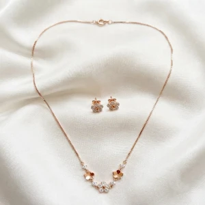Silver Women’s Floral Pendant Set Main View