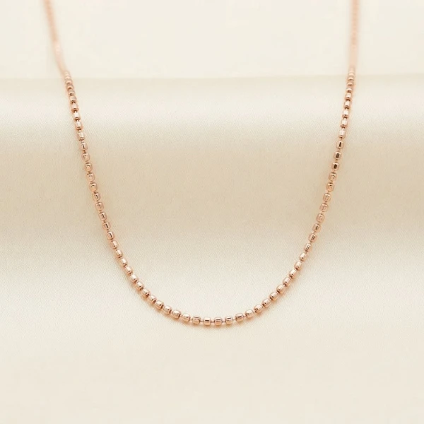 Delicate Beaded Rose Gold Chain