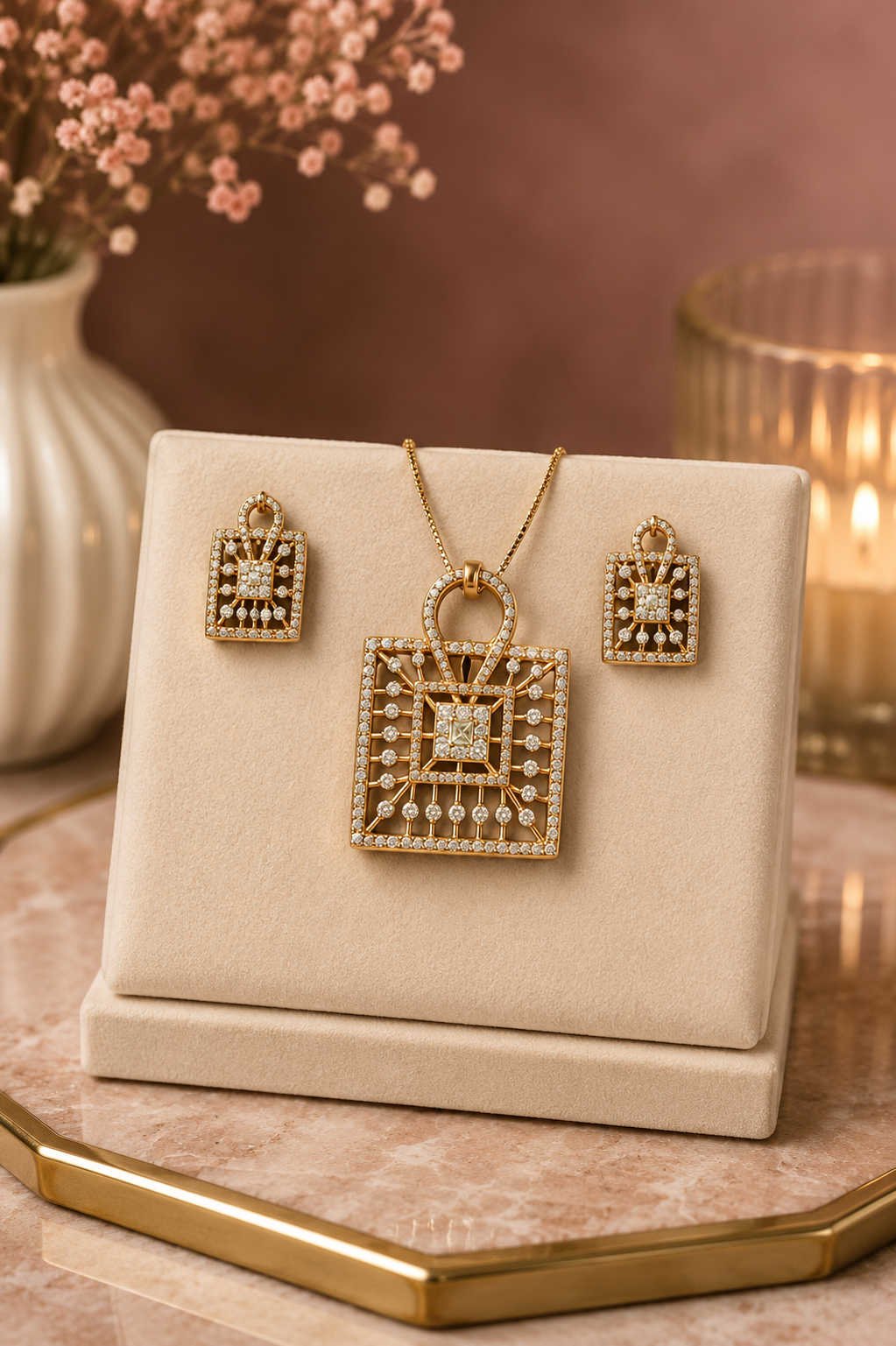 Opulent Diamond Classic Pendant Set