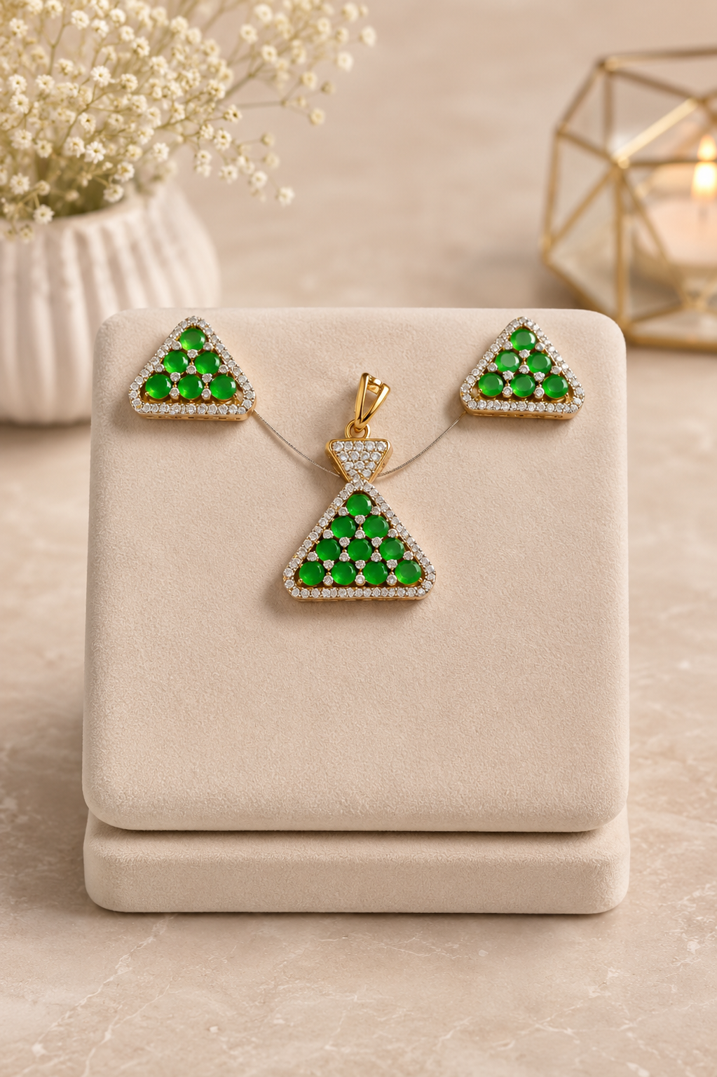Prestige Diamond Chevron Pendant Set