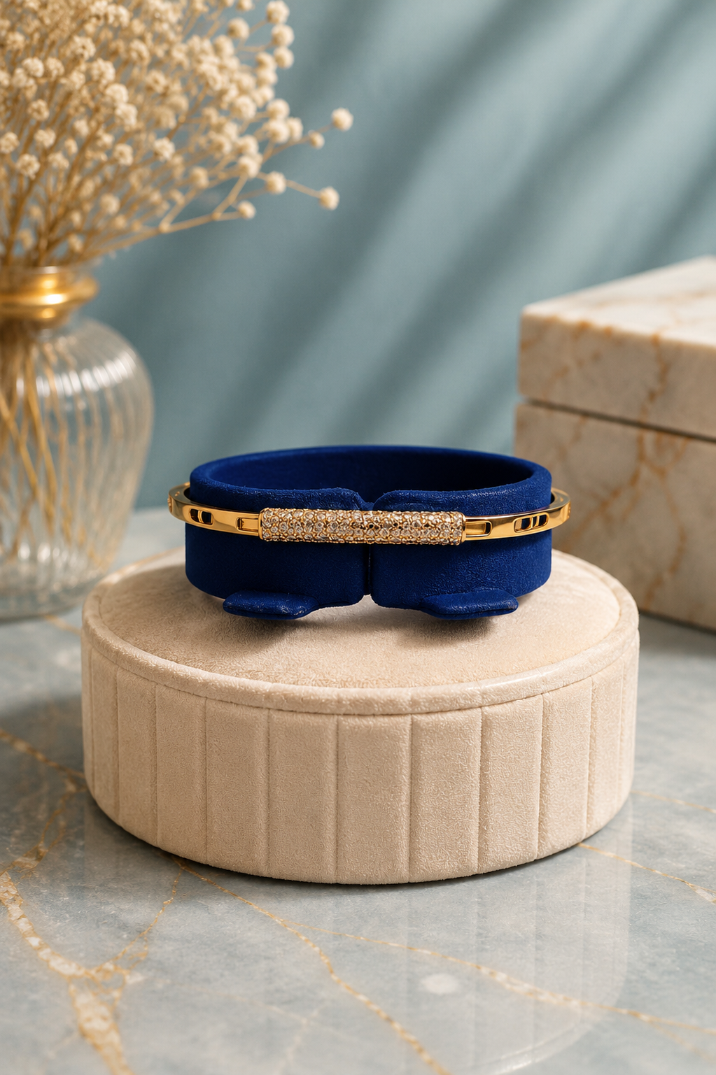 Solemn Gold Ornate Kada