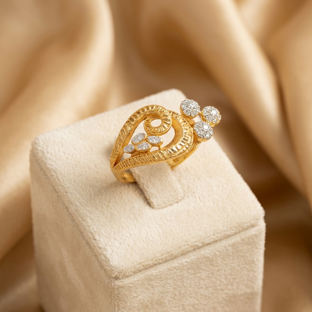 Antique Gold Solitaire Ring