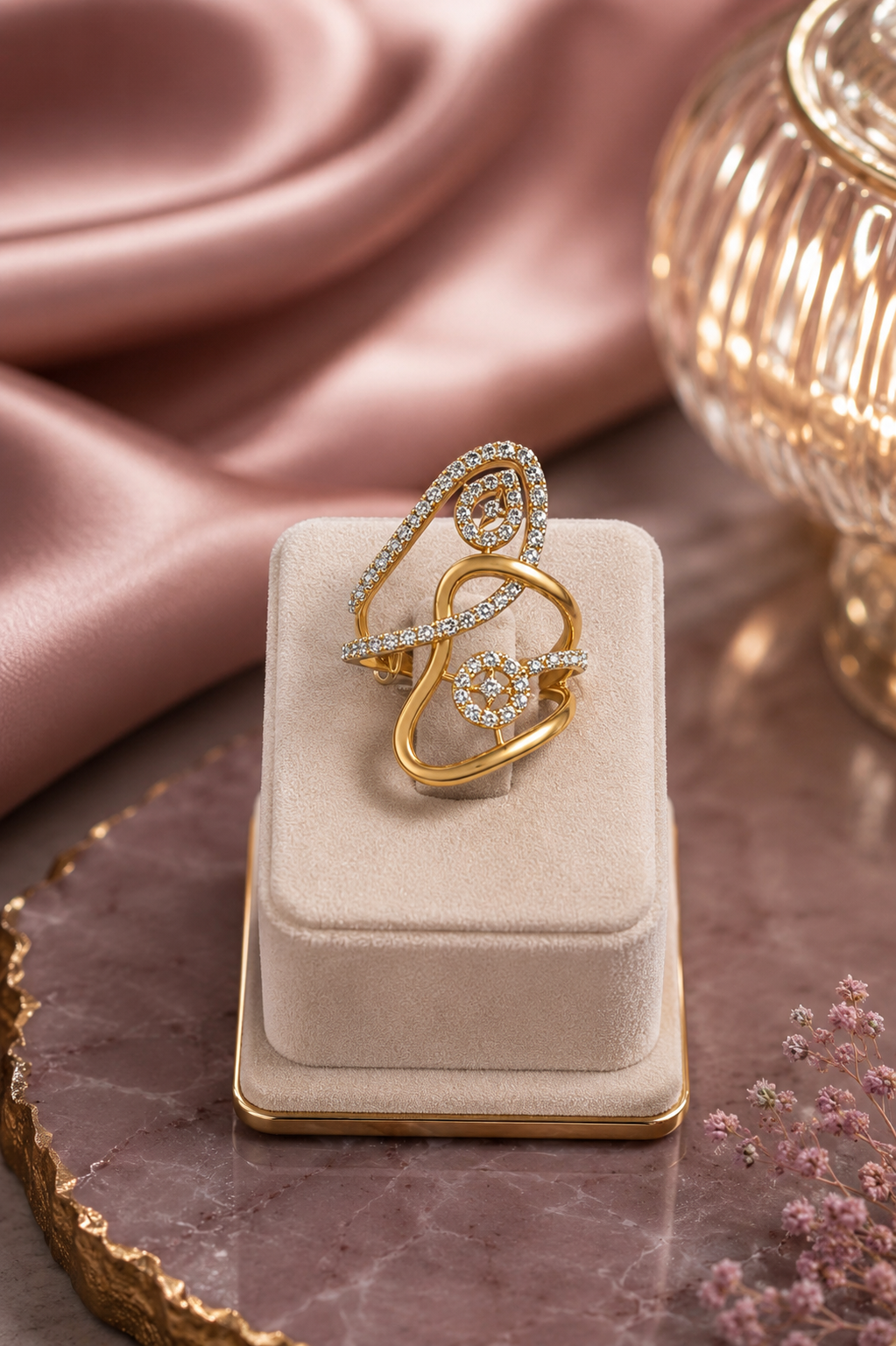 Aura Gold Floral Ring
