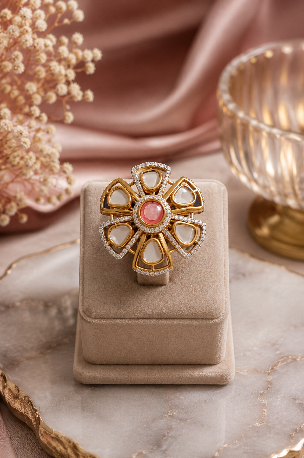 Graceful Gold Textured Ring